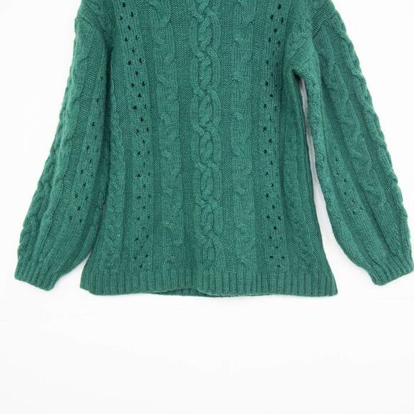 NEW‎ Mango Cable-knit warm sweater, Green, Size M - Picture 5 of 12